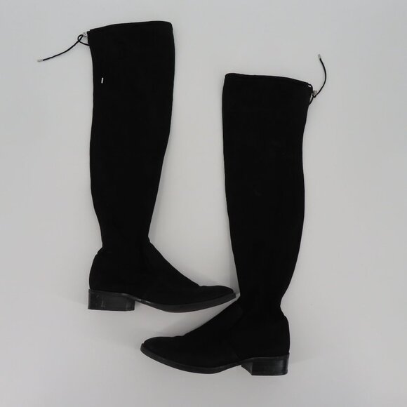 Sam Edelman Womens 8.5 M Paloma Over Knee High Black Drawstring Boots Fabric - Picture 3 of 12